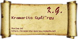 Kramarits György névjegykártya